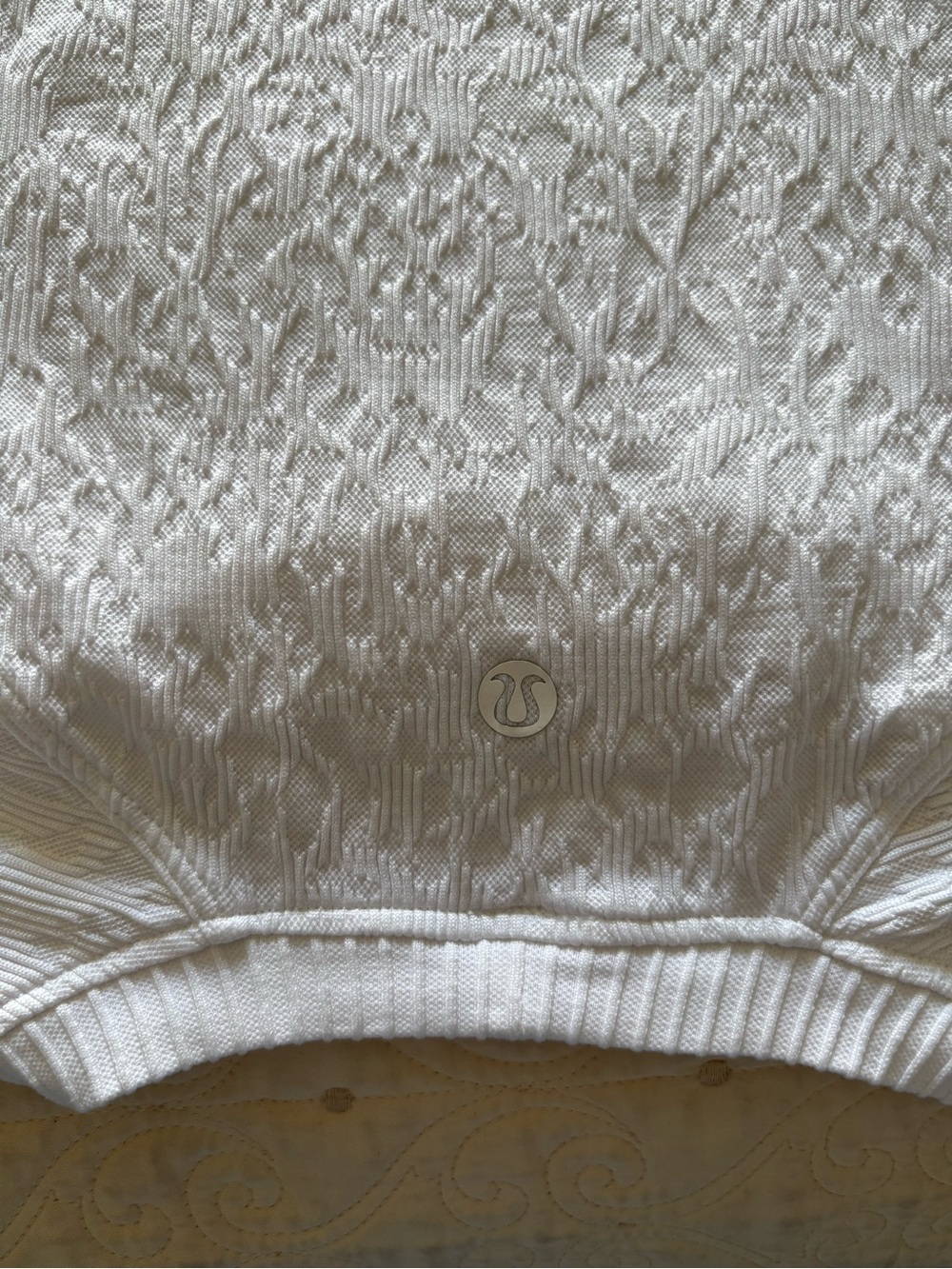 lululemon athletica Cream Textured Long Sleeve Top